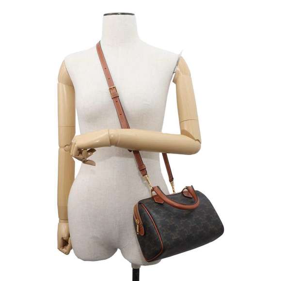 Celine Triomphe 2way Boston Shoulder Bag Tan - Picture 5 of 15